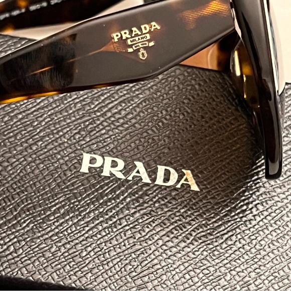 PRADA SPR 16R-F Brown Tortoise Sunglasses Butterfly Oversized - Picture 4 of 12